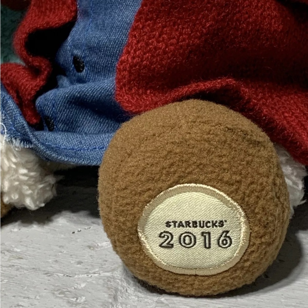 2016 Starbucks Bearista Bear 118th Edition Starbucks Coffee Plush Red Sweater 9" - Picture 6 of 7